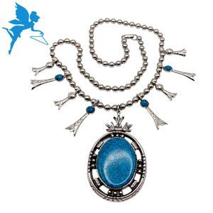 VINTAGE 1980's Mode Art Howlite Squash Blossom Statement Necklace